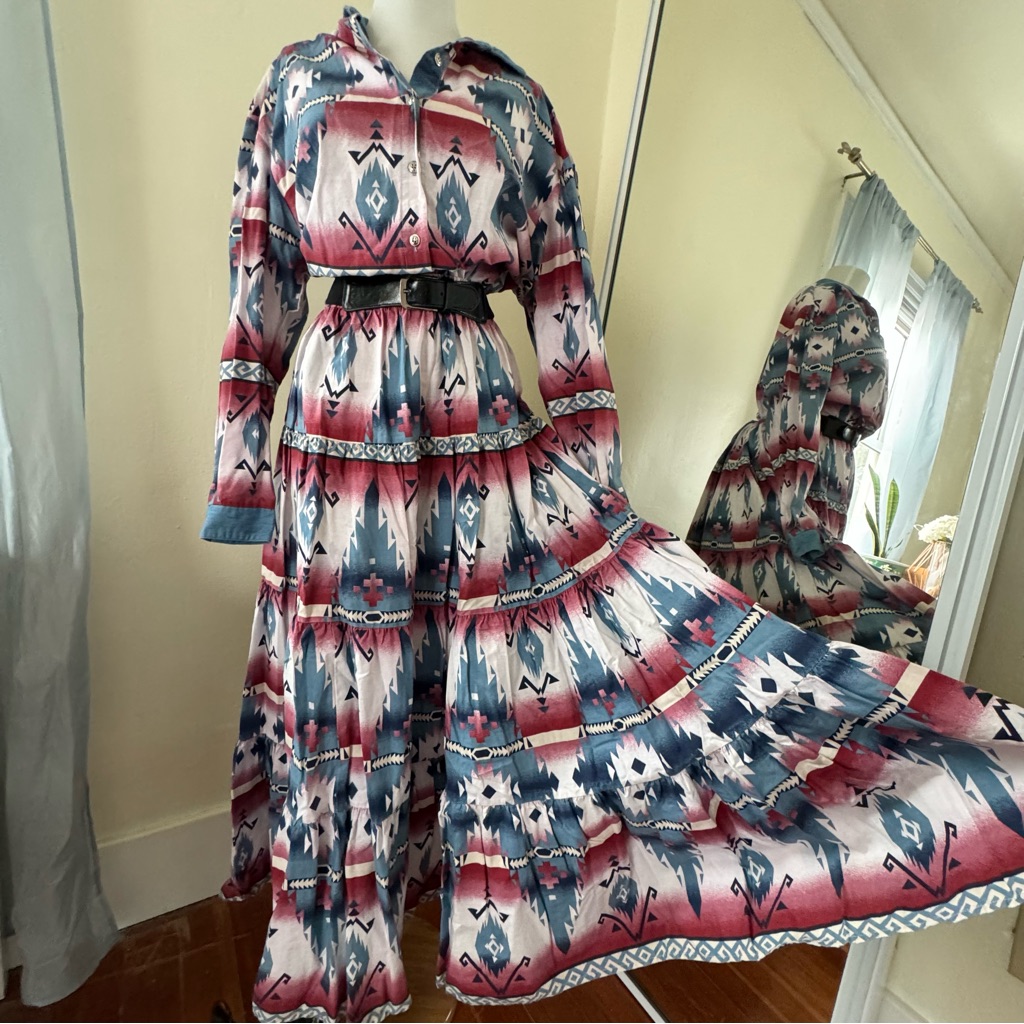 Roughrider Circle By T Xl Western Long Sleeve Top And L Full Maxi Skirt